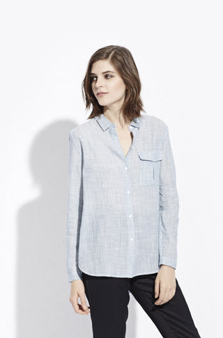 The Floating Cotton Shirt – Indigo stripe