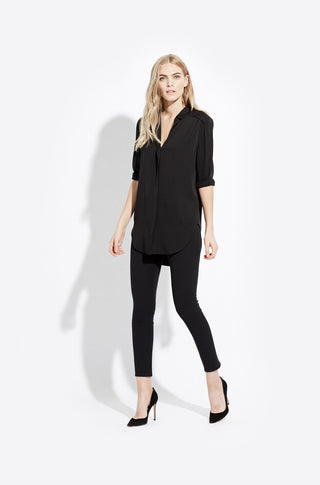 The Silky Tunic Shirt – Black