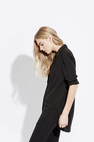 The Silky Tunic Shirt – Black