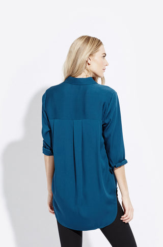 The Silky Tunic Shirt – Bleu fir