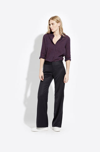 The Striped Clean Shirt – Maroon navy