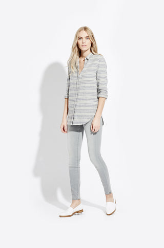 The Striped Clean Shirt – Silver cloud