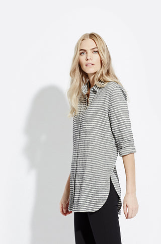 The Striped Wooly Tunic – Black white