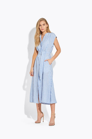 The Sunset Dress – Striped linen