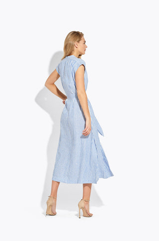The Sunset Dress – Striped linen