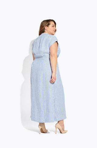 The Sunset Dress – Striped linen