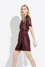 The Tie Waist Wrap Dress  – Oxblood
