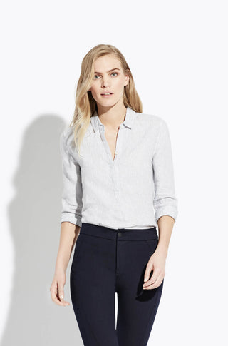 The Striped Easy Shirt – Grey fine stripe
